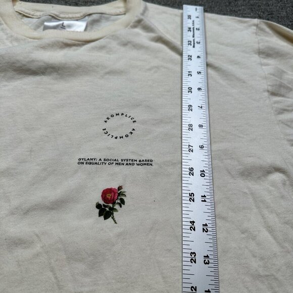 Akomplice Streetwear Long Sleeve T-Shirt in Cream / Floral Size Mens Large - Picture 5 of 6